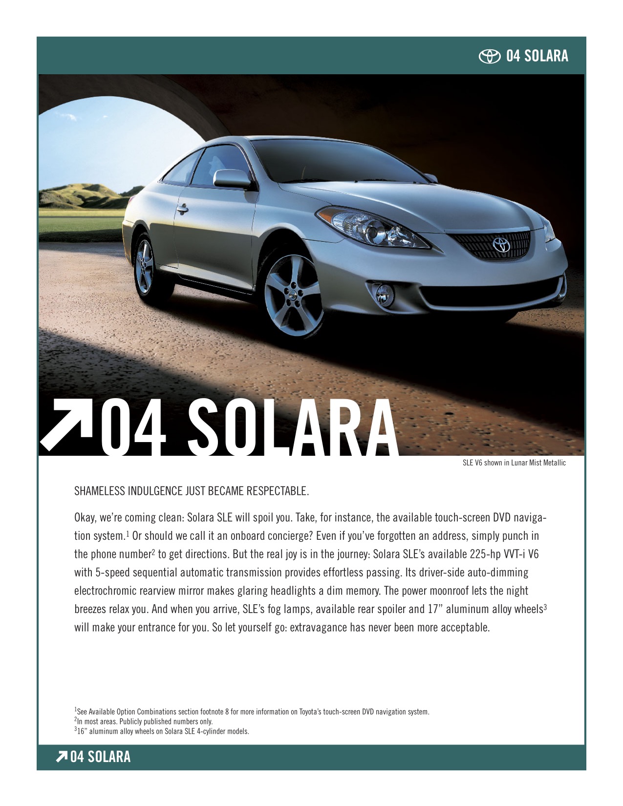 2004 Toyota Solara Brochure Page 1